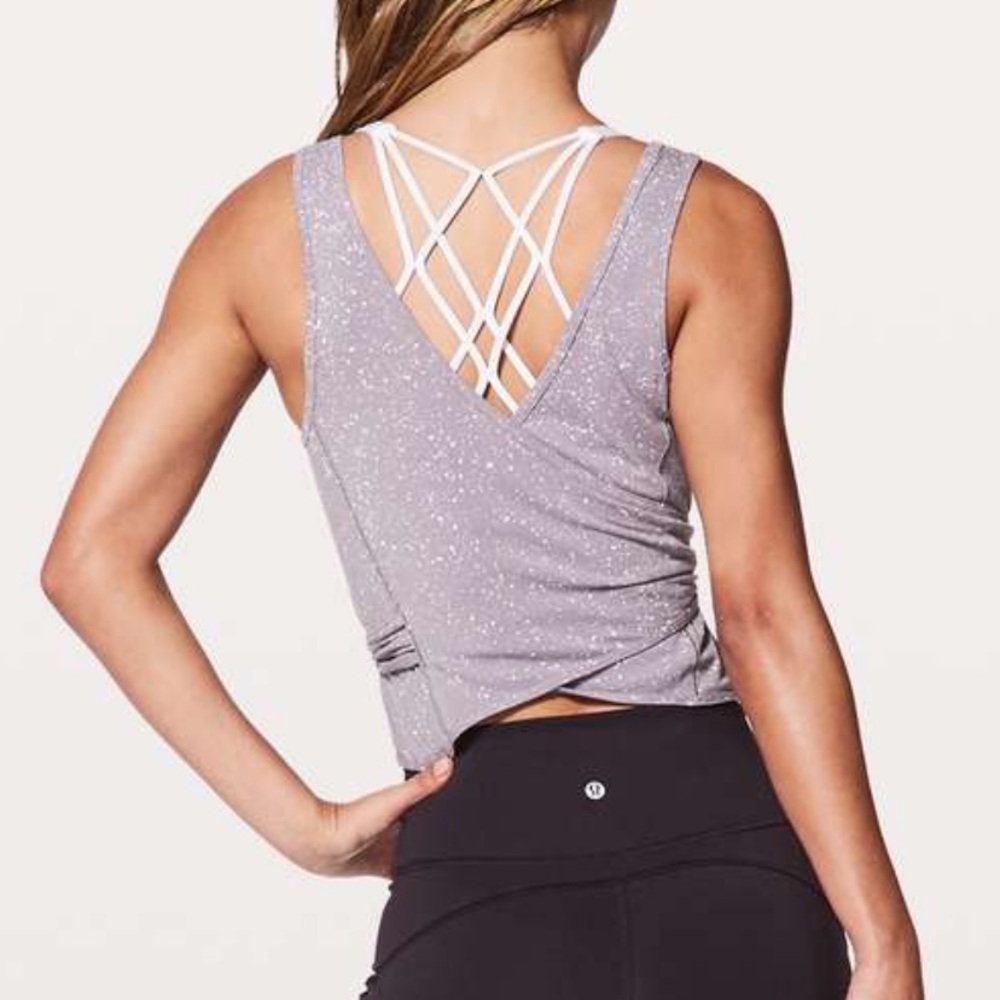 Lululemon Wrap - Tie Back - Purple - Speckled - Workout Tank- Size 6